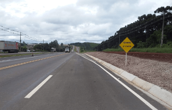 Liberados ao tráfego trechos de 3ª faixa na PR-160, entre Telêmaco Borba e Imbaú