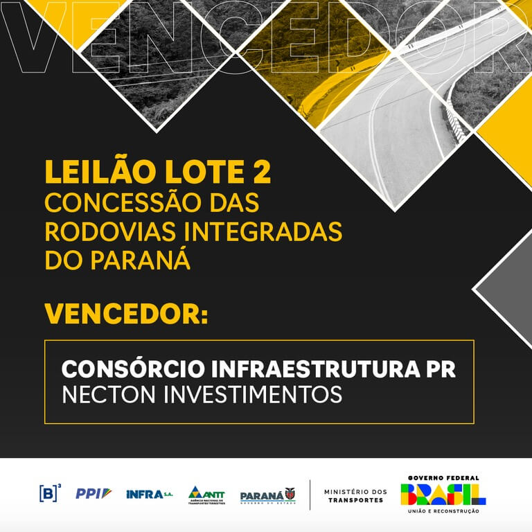 Consórcio Infraestrutura PR investirá mais de R$ 17 bilhões nas rodovias do Lote 2