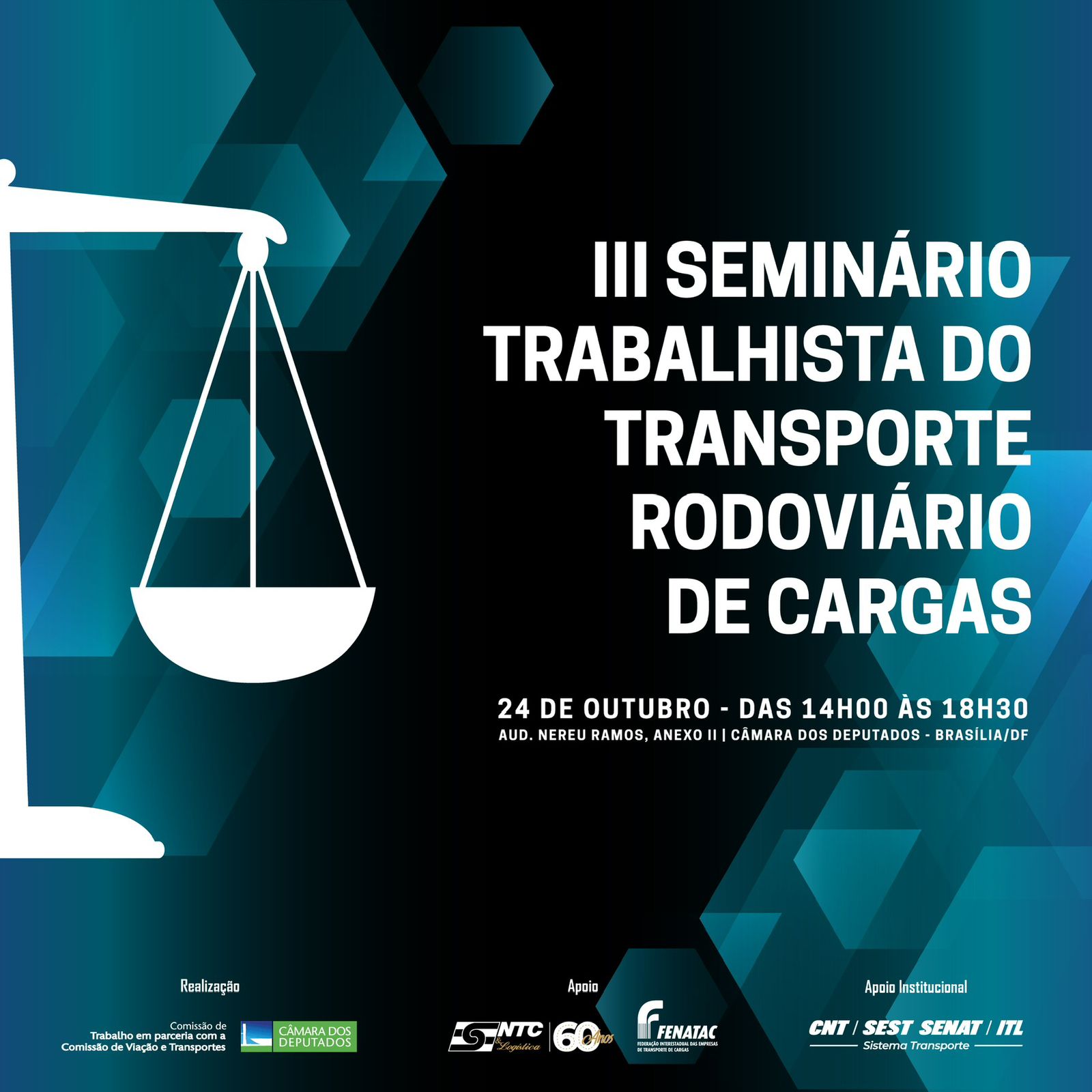 Último dia para se inscrever no III Seminário Trabalhista do Transporte Rodoviário de Cargas